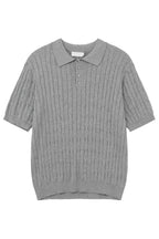 Cable Knit Polo Short Sleeve Tee