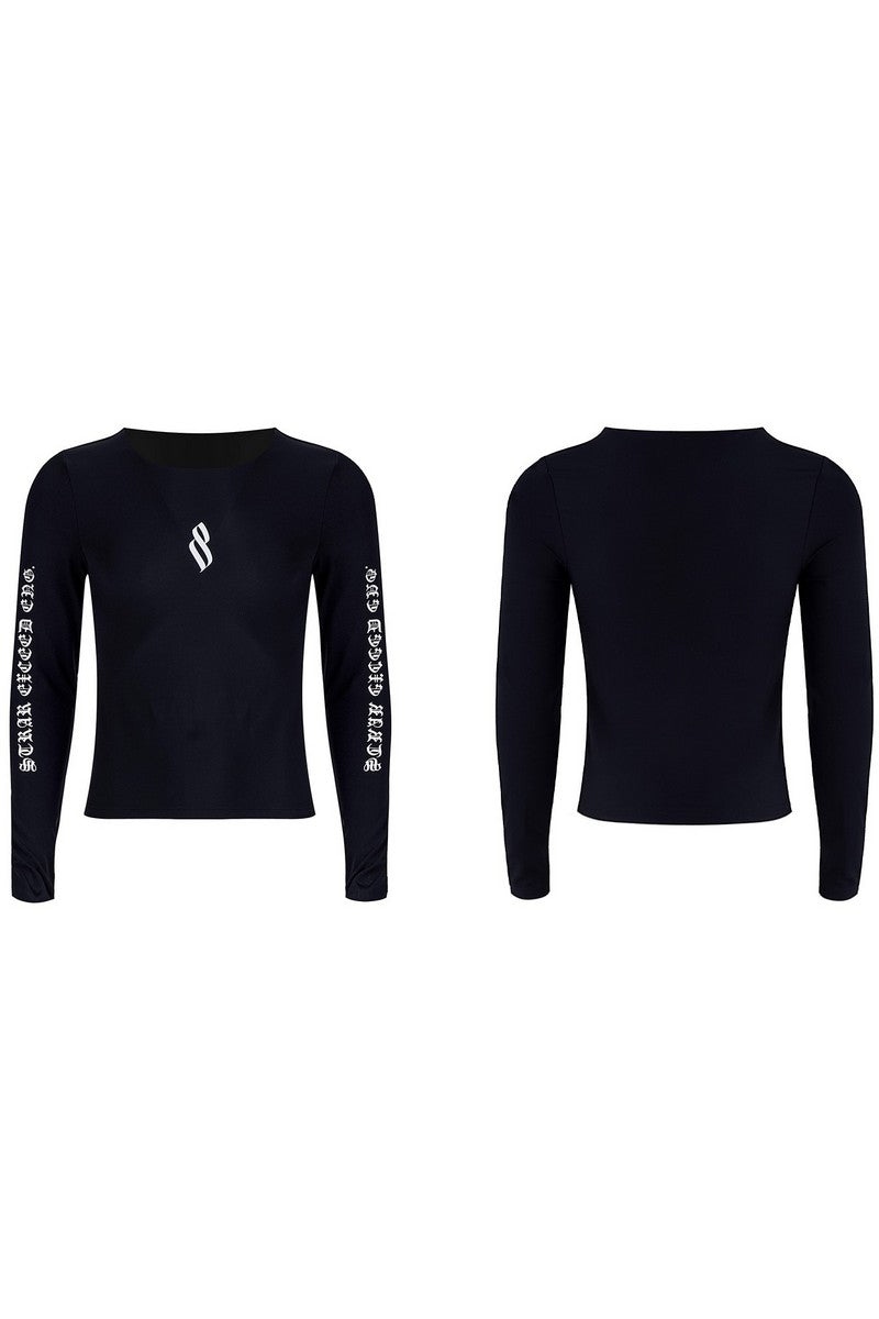 Gothic Print Long Sleeve Tee