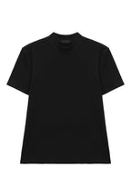 Mock Neck Fitted Short Sleeve Tee