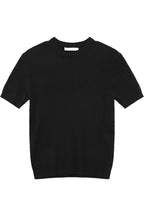 Cable Rib Knit Wool Tee