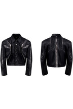 Distressed Cropped Moto Jacket
