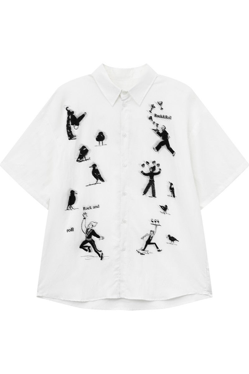 Tencel Phantom Print Short Sleeve Shirt