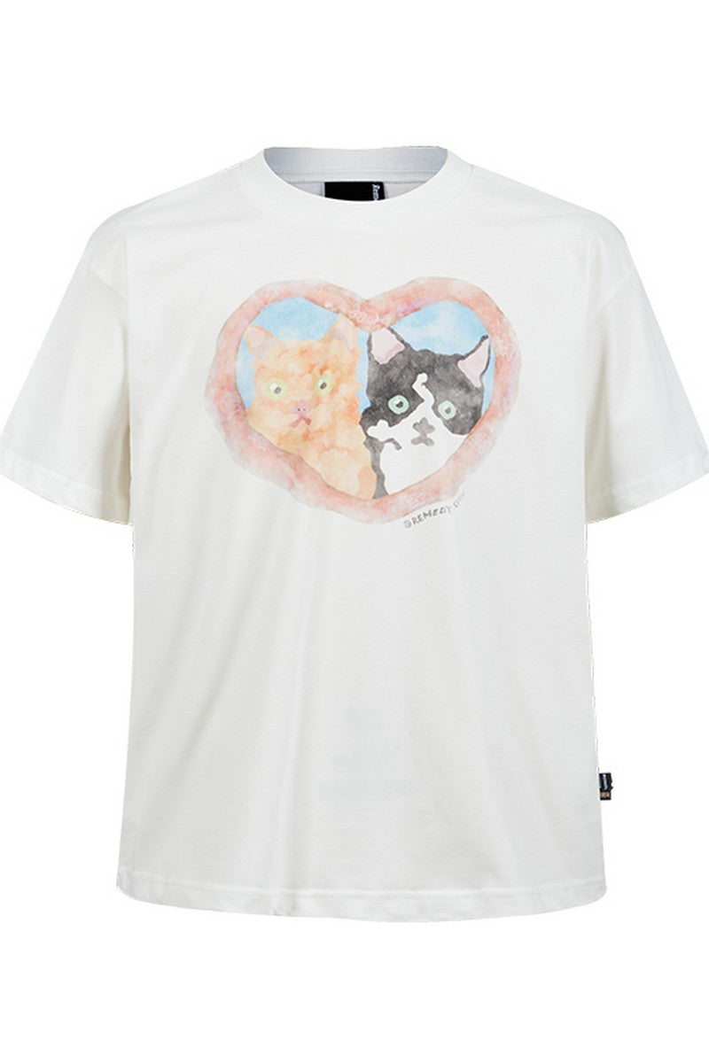 Heart Cat Graphic Tee