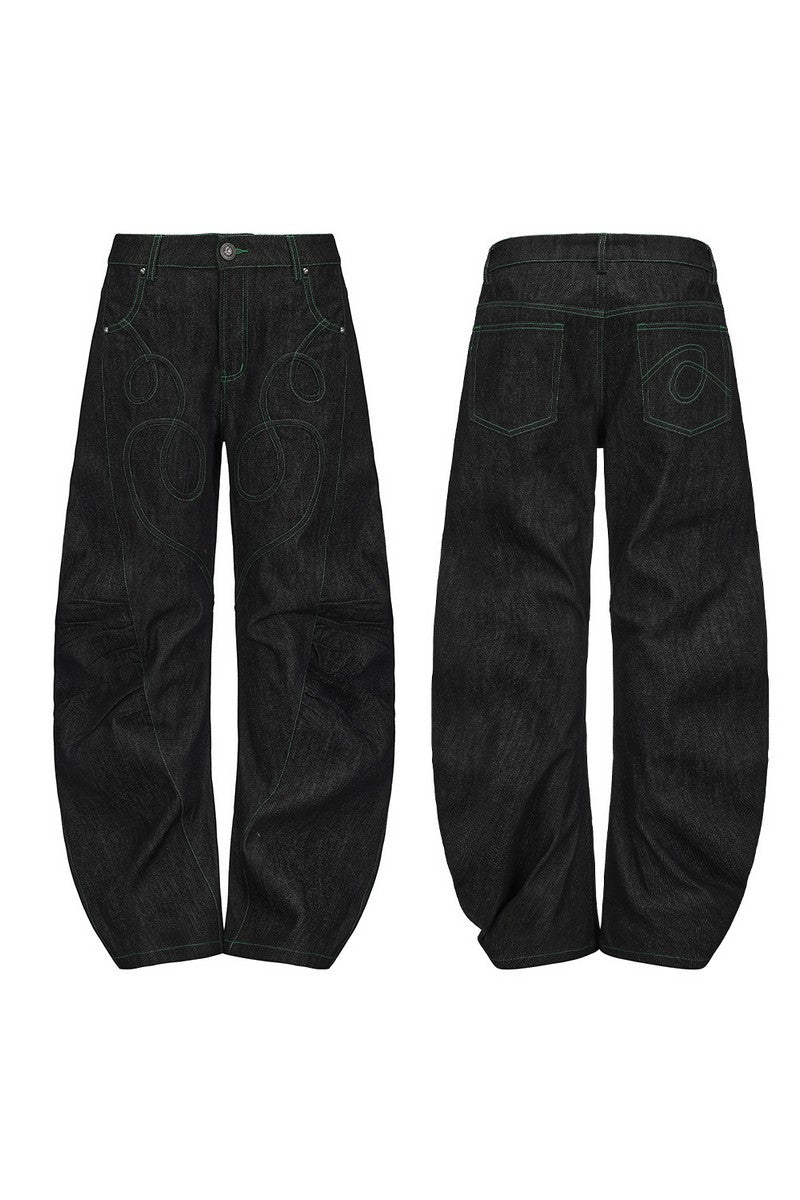 Heart Patch Vintage Straight Jeans