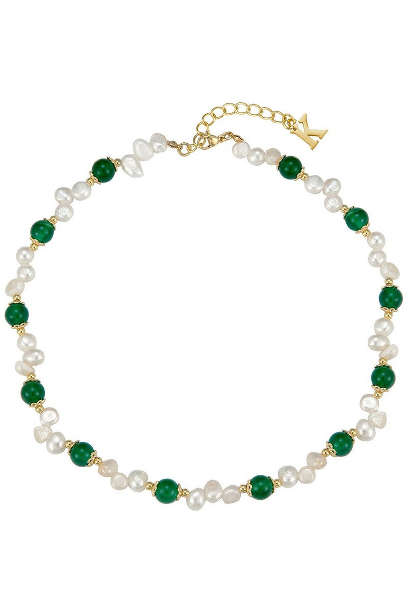 Amazonite Pearl Pendant Necklace