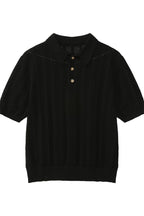 Textured Vintage Knit Polo Tee