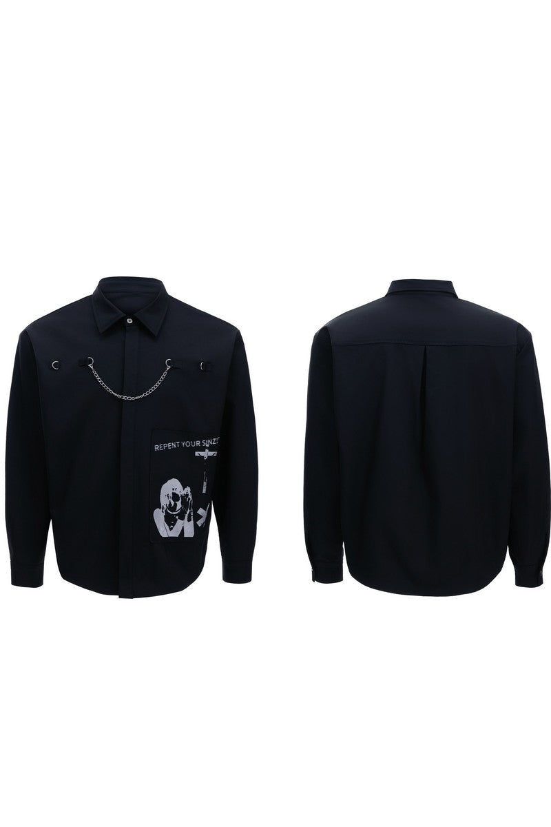 Vintage Graphic Patch Shirt