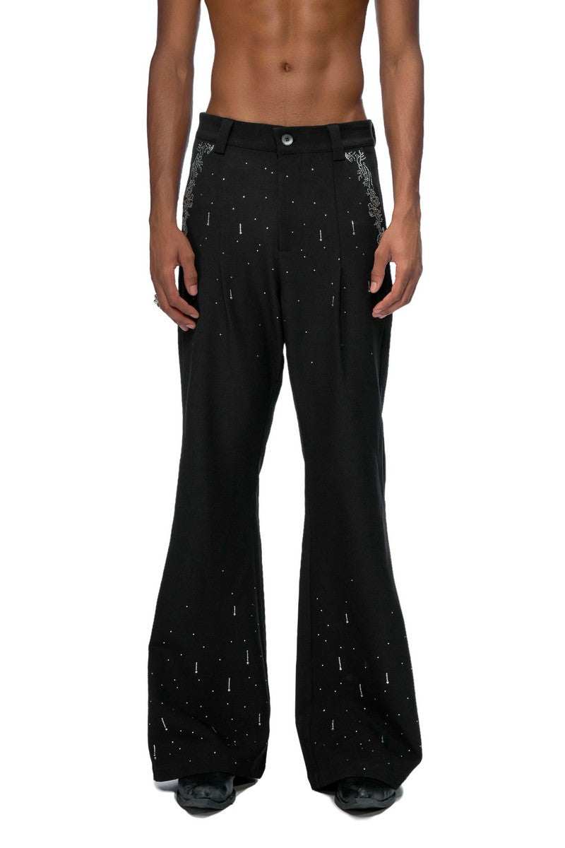 Rhinestone Flare Dress Pants