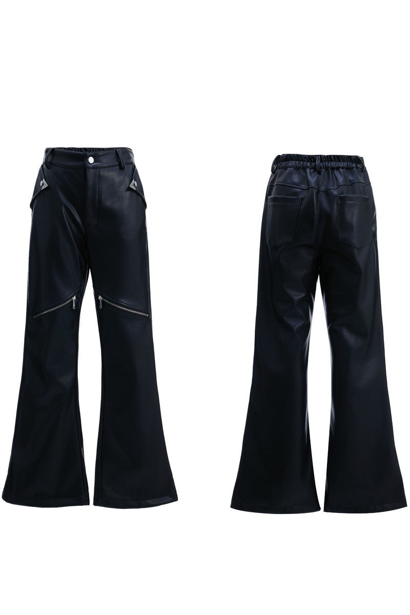 Matte Leather Zip Pants
