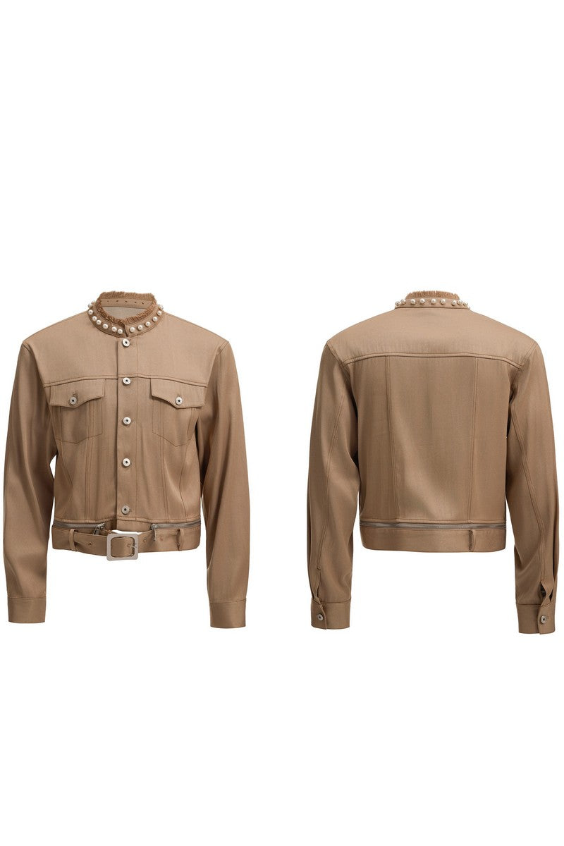 Pearl Trim Cropped Jacket