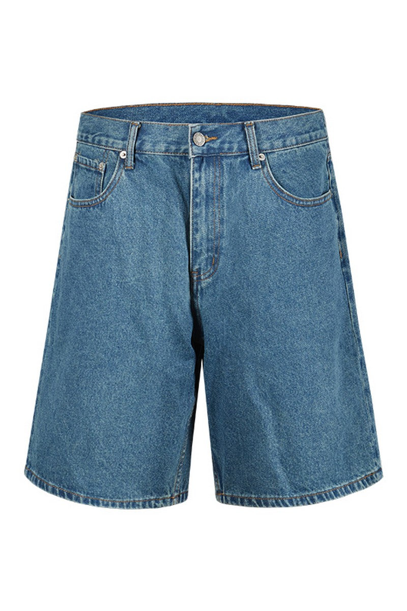 Washed Denim Shorts