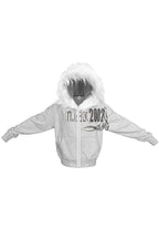 Studded Fur Trim Hoodie