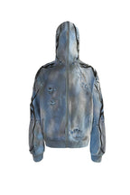 Washed Skull Distressed Hoodie
