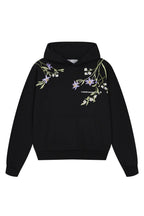 Violet Floral Embroidered Hoodie