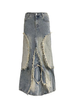 Washed Monkey Denim Skirt