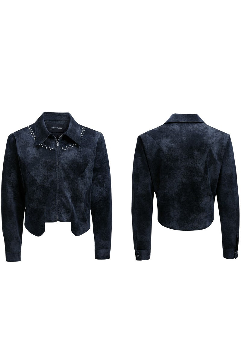Pearl Detail Textured Jacket