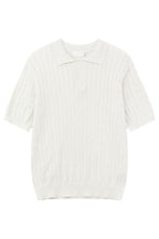 Cable Knit Polo Short Sleeve Tee