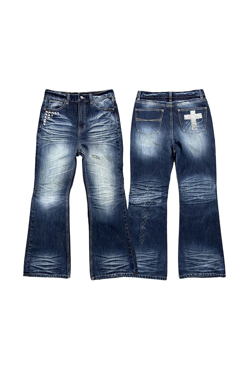 Rock Rivet Flared Jeans