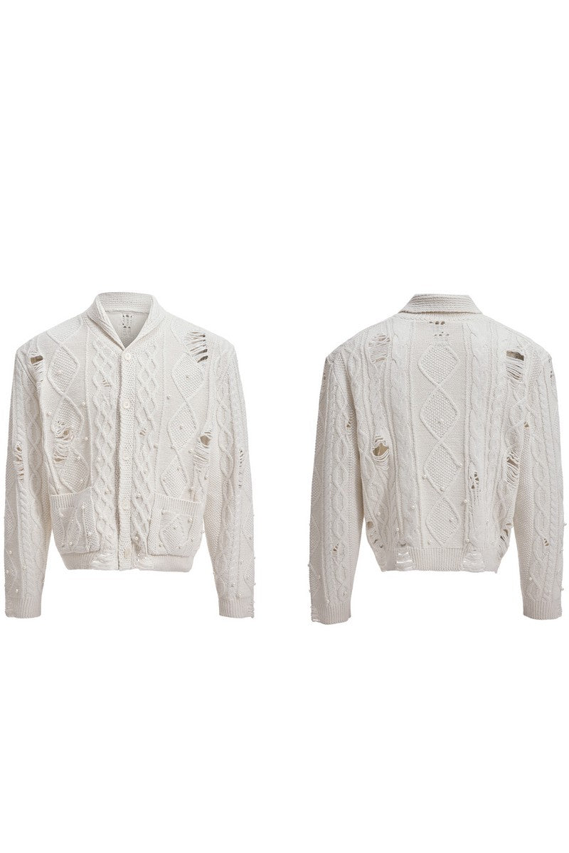 Pearl Knit Hollow Cardigan