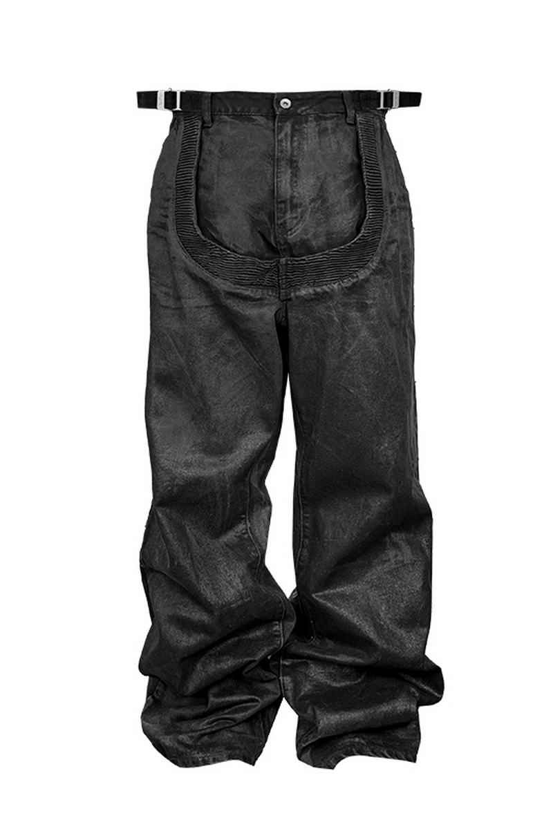 Waxed Patch Baggy Pants