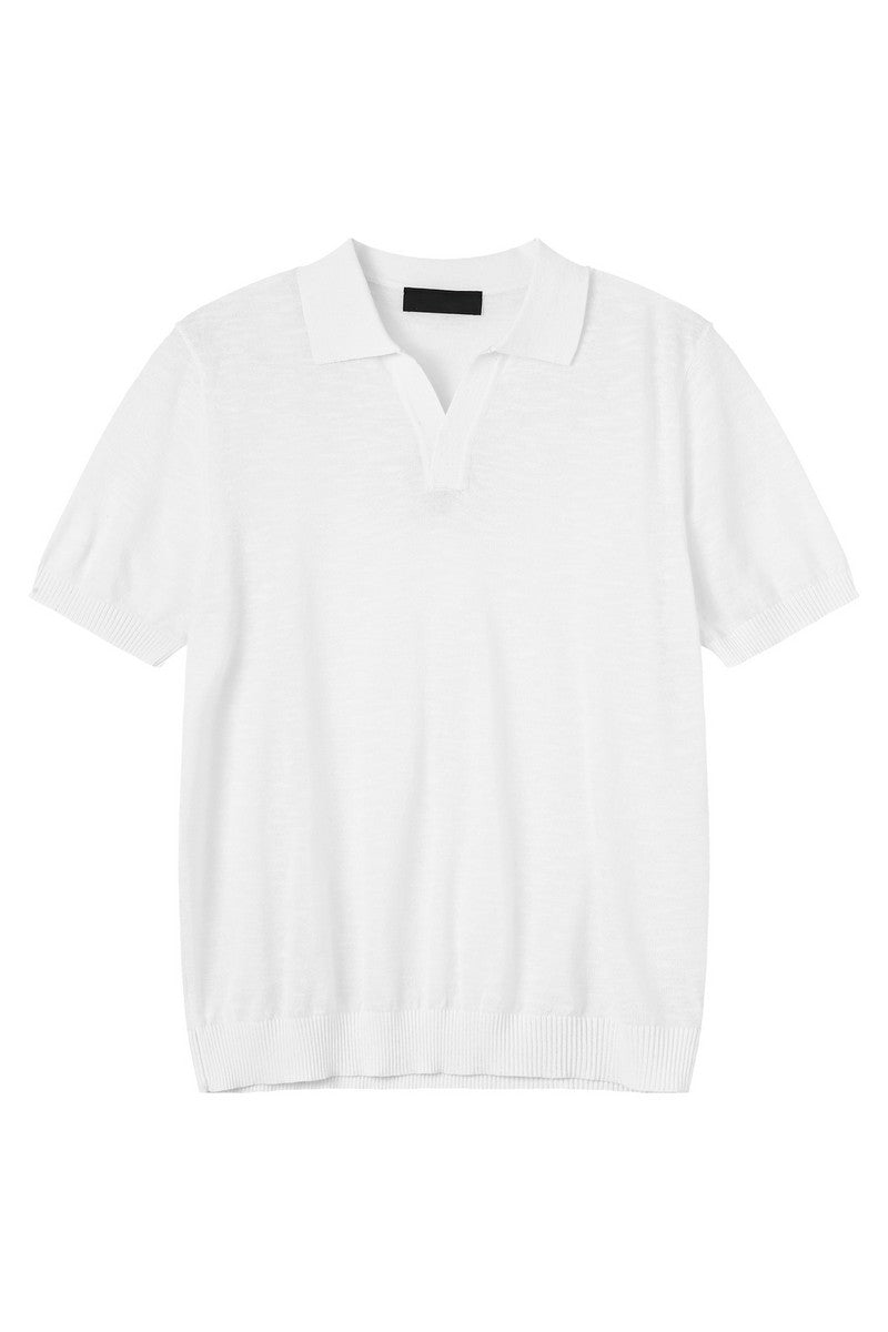 Textured V-Neck Lightweight Tee