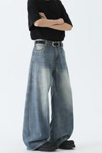Bamboo Texture Straight Jeans