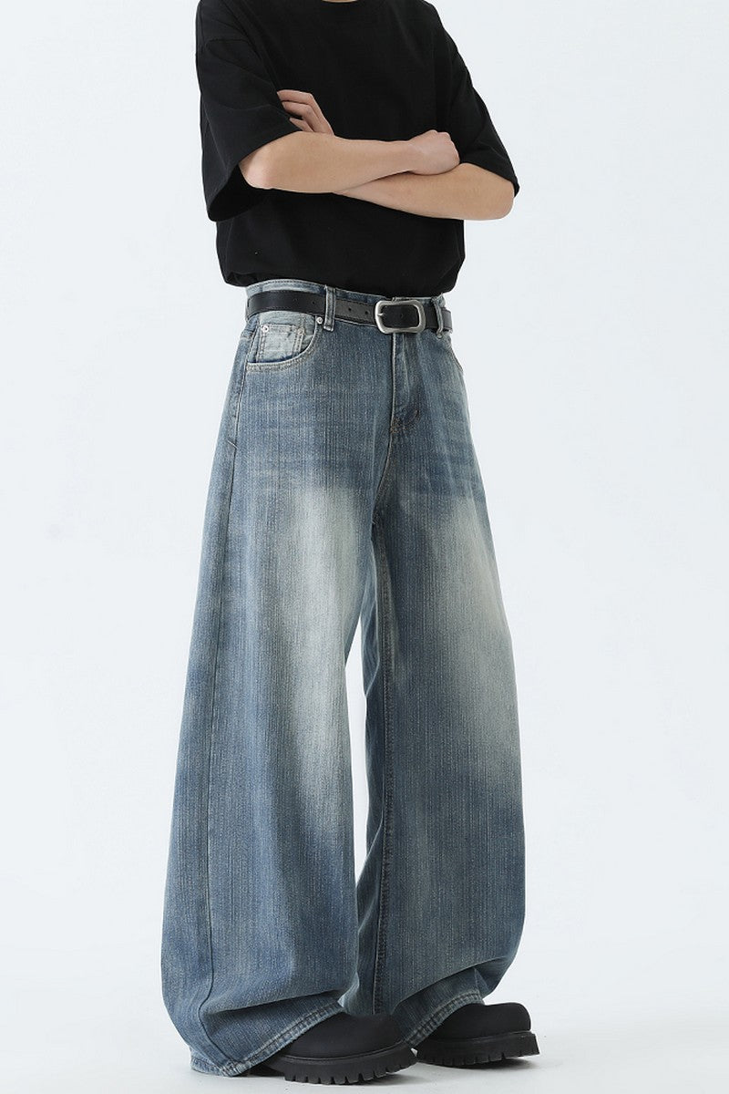 Bamboo Texture Straight Jeans