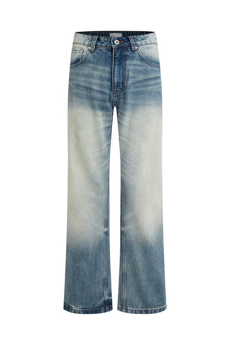 Washed Blue Vintage Straight Jeans