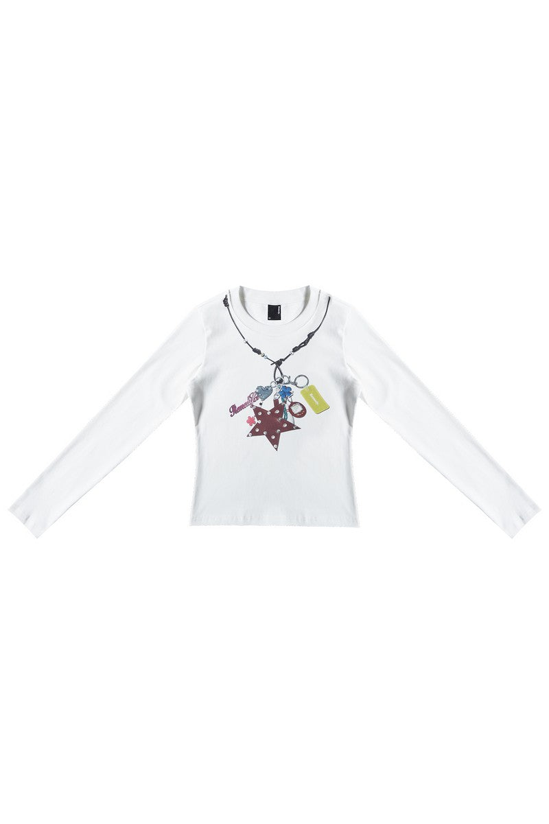 Necklace Print Long Sleeve