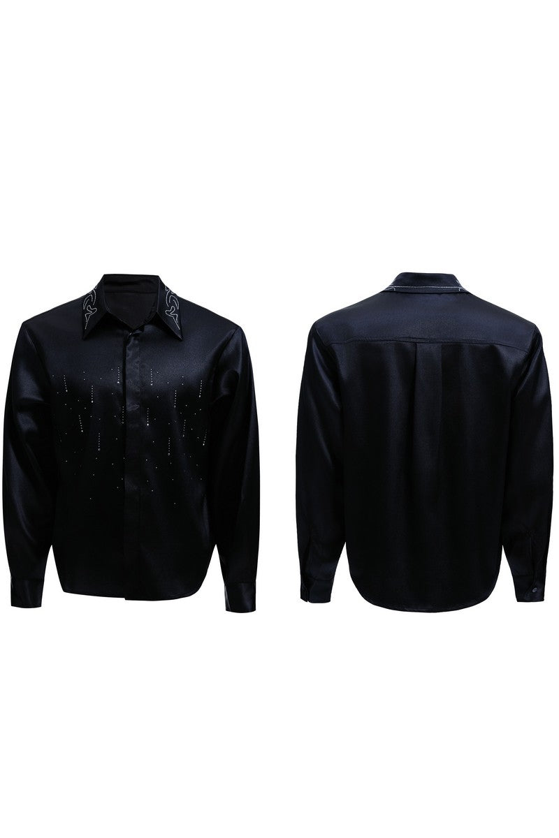 Satin Glitter Boxy Shirt
