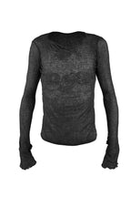 Embroidered Skull Mesh Shirt