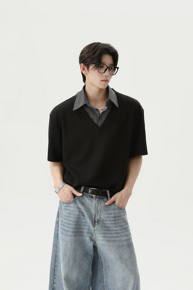 Layered Look Short Sleeve Tee