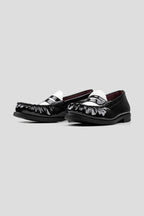 Contrast Vamp Leather Loafers - Black/White - view 2