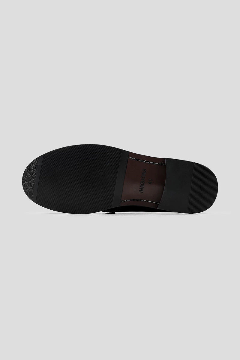 Contrast Vamp Leather Loafers - Black/White - view 4