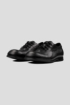 Creased Cowhide Derby Shoes - Black - view 2