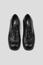 Creased Cowhide Derby Shoes - Black - view 5