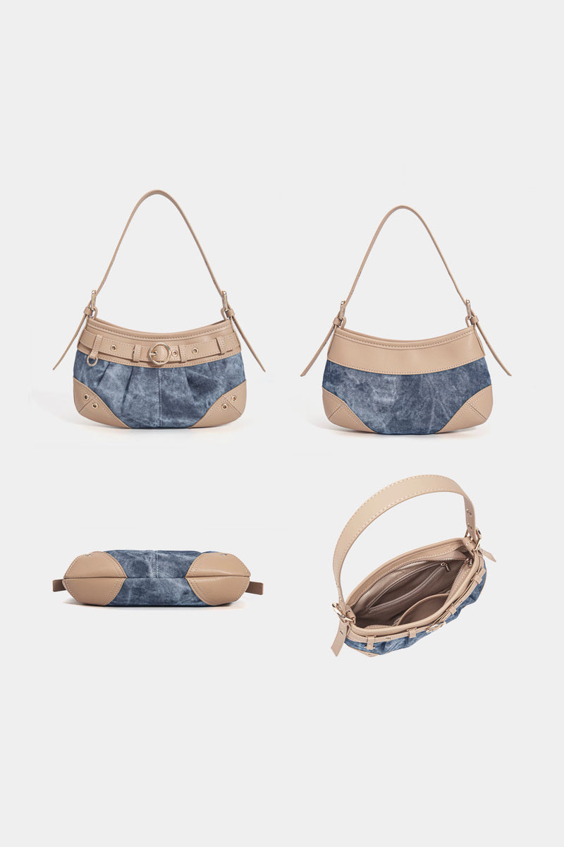Belted Crescent Shoulder Bag - views