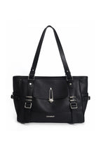Belted Pocket Tote Bag - Black