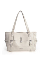 Belted Pocket Tote Bag - Beige