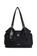 Chain Charm Tote Bag - Black
