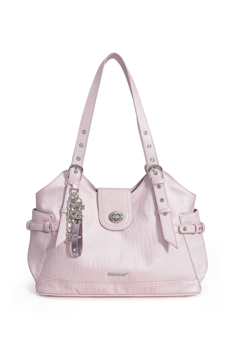 Chain Charm Tote Bag - Pink