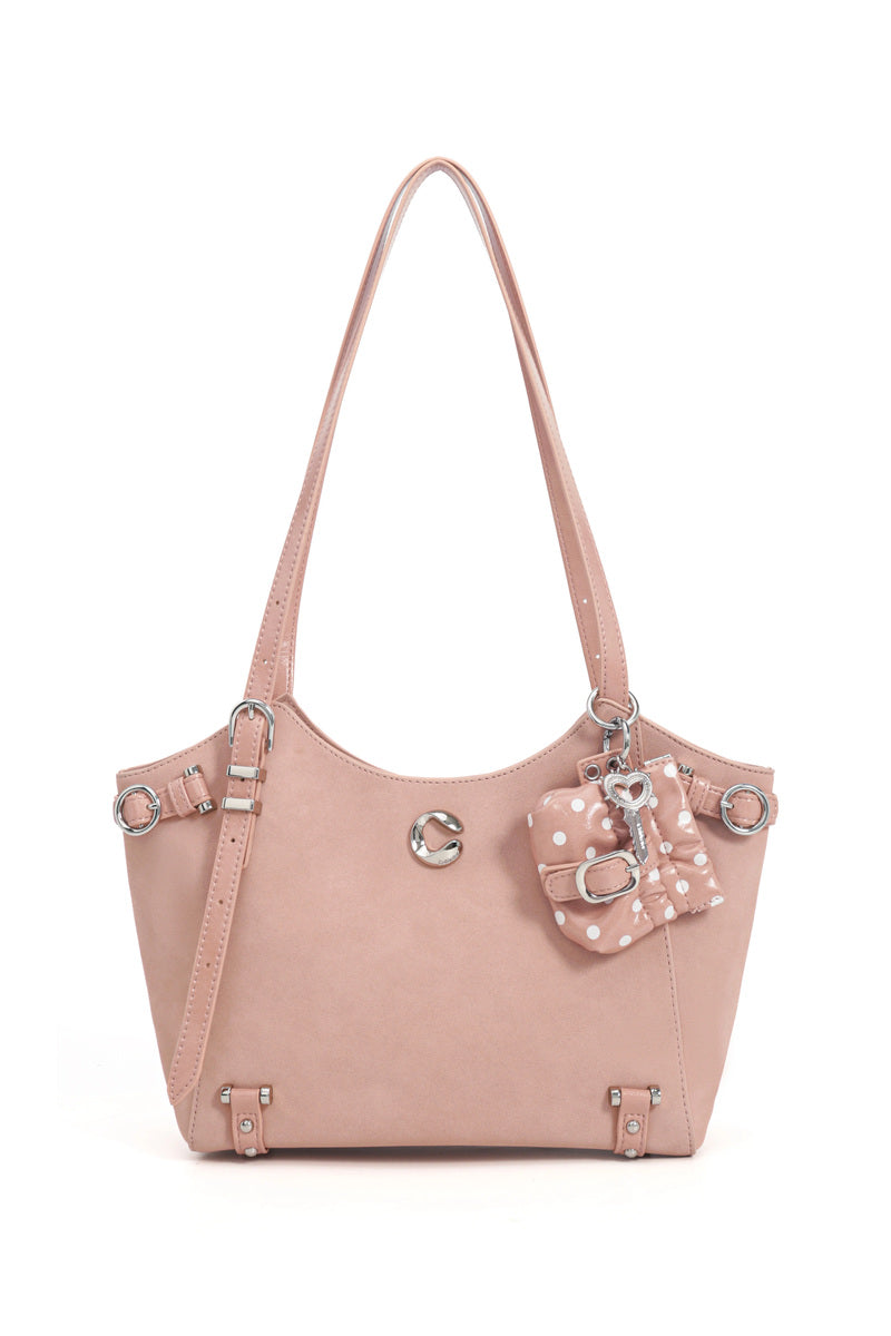 Charm Basket Tote Bag - Peach Pink