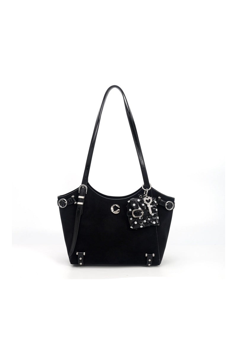 Charm Basket Tote Bag - Black