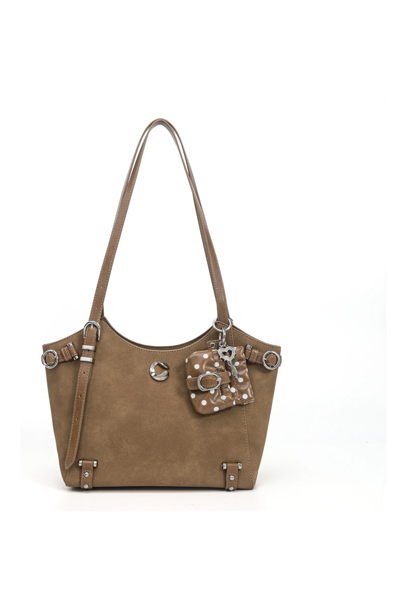 Charm Basket Tote Bag - Brown