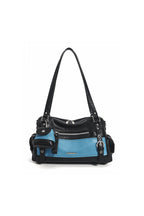 Colorblock Buckle Bowling Bag - Black