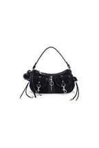 Contrast Trim Baguette Bag - Black