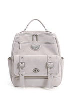 Distressed Buckle Pocket Backpack - Apricot