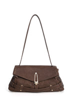 Distressed Flap Shoulder Bag - Brown