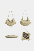 Drawstring Crescent Hobo Bag - views