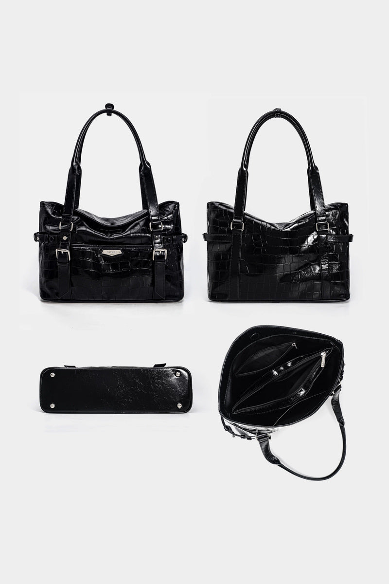 Glossy Croc Tote Bag - views